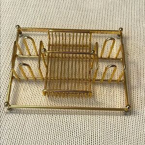 Gold Plated Utensil & Napkin Caddy for Buffet Service